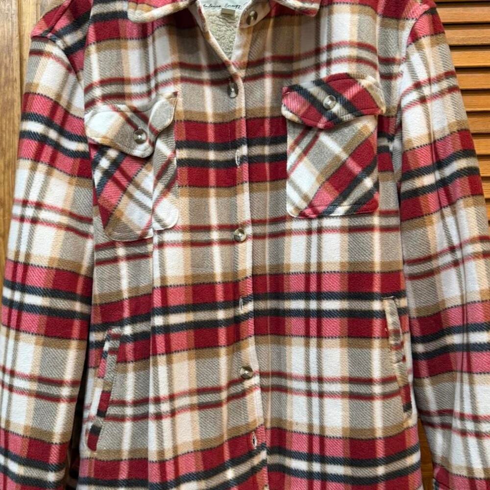 Cozy Sherpa lined plaid jacket